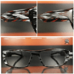 handgefertigte individuelle brille in 3D textur und außergewöhnlicher facettierung.